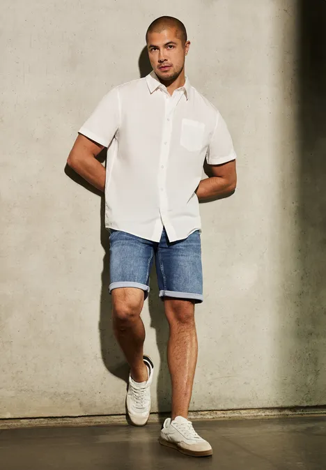 Relaxed Fit Jogg Jeansshorts dark blue heavy wash