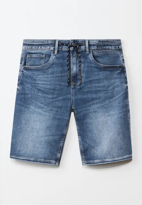 Relaxed Fit Jogg Jeansshorts dark blue heavy wash