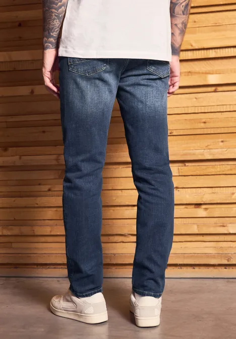 Straight Leg Jeans indigo blue wash