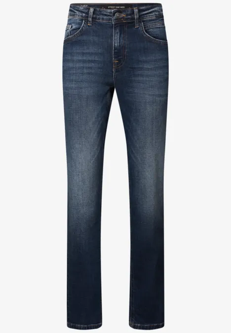 Straight Leg Jeans indigo blue wash