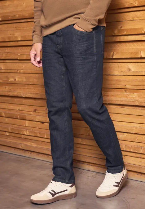 Straight Leg Jeans dark blue rinsed wash