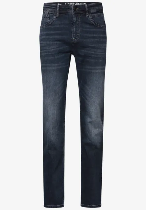 Straight Leg Jeans blue overdyed black wash