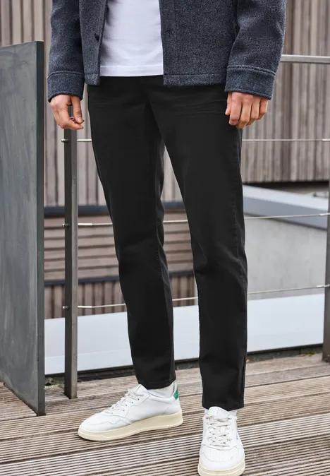 Broek met visgraatmotief Black Broek met visgraatmotief Black