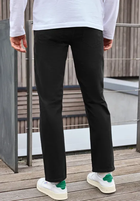 Broek met visgraatmotief Black Broek met visgraatmotief Black