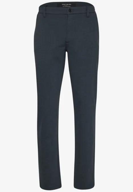 Chino aus elastischem Jersey mit Flexbund dark ink blue Elegante dunkelgraue Hose mit geradem Schnitt.