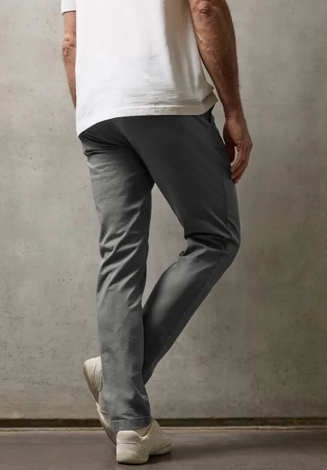 Chino met elastische tailleband steel grey Chino met elastische tailleband steel grey