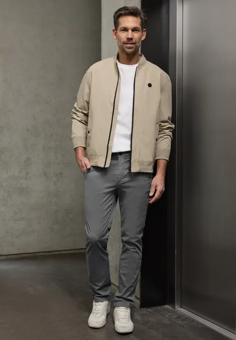 Chino met elastische tailleband steel grey Chino met elastische tailleband steel grey