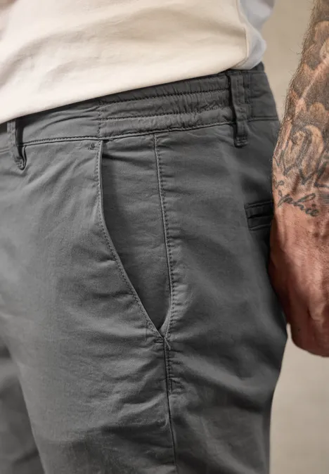 Chino avec ceinture stretch steel grey Chino avec ceinture stretch steel grey
