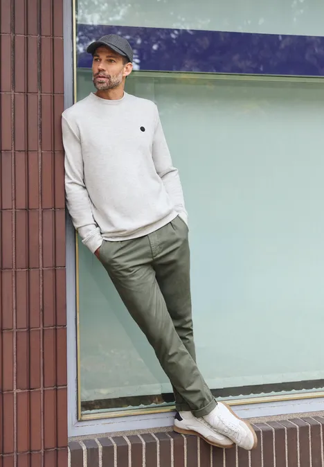 Chino avec ceinture stretch rustic green