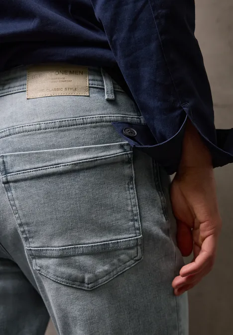 Jeansy Slim Leg light grey random wash