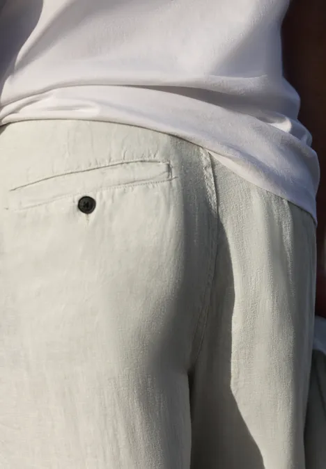 Straight Leg Chino aus Leinen bohemian beige