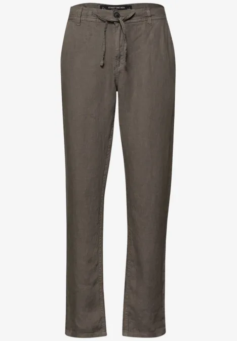 Straight Leg Chino aus Leinen oak brown