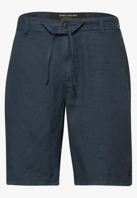 Chinoshorts aus Leinen river blue