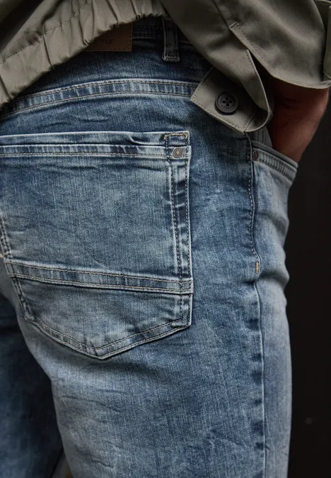 Jeansy Slim Leg soft greencast random wash