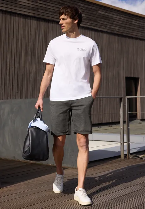 Short chino Regular Fit en jersey industrial grey