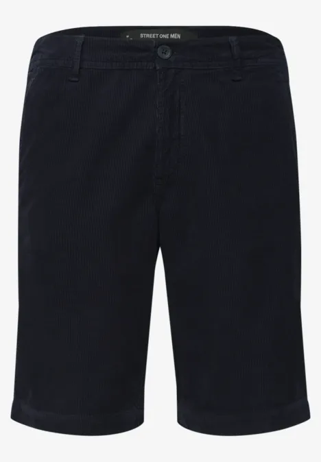 Short homme en velours côtelé noir, coupe droite