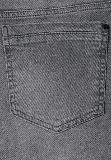 Slim Leg Jeans im Regular Fit mid grey random wash Graue Jeans-Hosentasche mit Nahtdetail