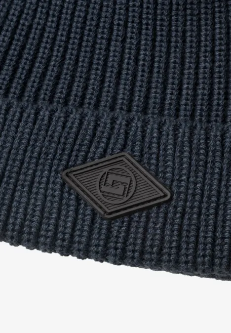 Czapka z struktury w prążki dark basic blue