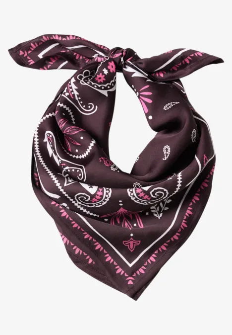 Satin-Tuch mit Print russet red