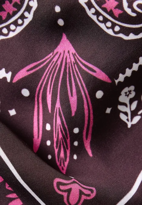 Satin-Tuch mit Print russet red