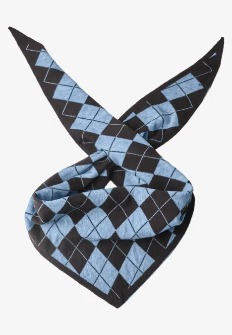 Dreieckstuch mit Argyle-Muster loom blue
