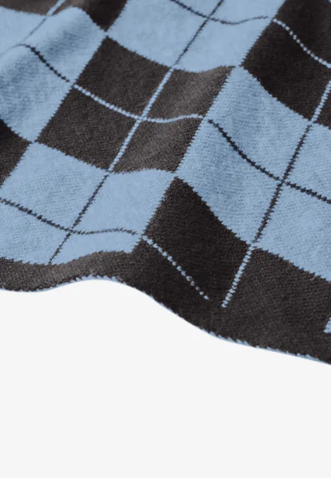 Dreieckstuch mit Argyle-Muster loom blue