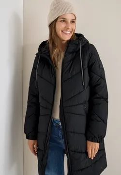 Manteau Femme Cencil Avec Incrustation Peluche - Capuche, Boutons Et Zip, élégant Pour L'hiver - 3