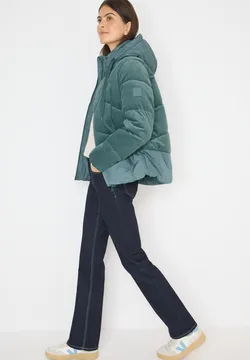 Blouson Court Femme En Velours Côtelé - Marque Cecil - Col Montant, Manches Longues, Poches Latérales - Coupe Ajustée - Look Rétro Chic - Taille Unique
