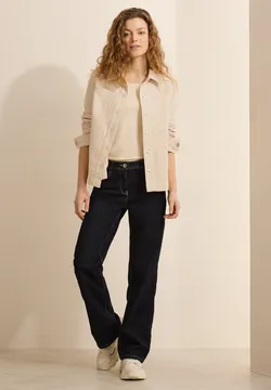 Bruine jas in suède look met corduroy kraag | My Jewellery