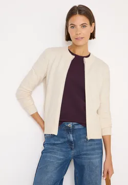 Cecil Damen Cardigan Mouliné – Aus Baumwolle, Mit V-Ausschnitt Und Knopfleiste, Lässiger Strick