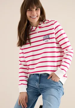Generisch Capuchontrui casual hoodie met ronde hals voor dames, roze, L
