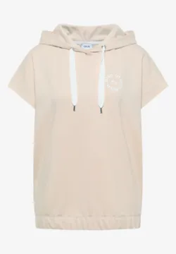 Sweat à Capuche Sans Manches Pour Femme - T-Shirt D'Été à Manches Courtes - Couleur Unie Avec Cordon De Serrage