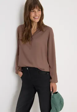 CECIL Damen Tunika Bluse Mit Streifen-Print – Aus Viskose, Mit Band