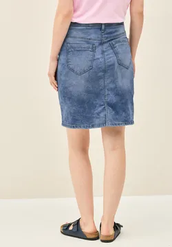 Jupe En Jean Grise Cecil - Taille 40 - Style évasé Mi-long - Coton - Très Bon état