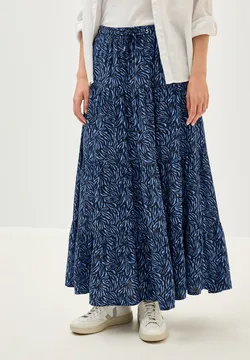 Jupe Maxi Femme Cecil Style AOP TBC - Coupe Décontractée, Couleur Bleu, Taille S
