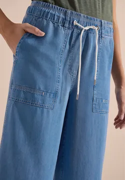 Co Woman straight fit broek PATRICE TRAVEL blauw