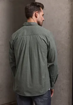 Chemise Homme Apt. 9 Rayée Pêche - Taille L, Manches Longues, Coton, Slim Fit