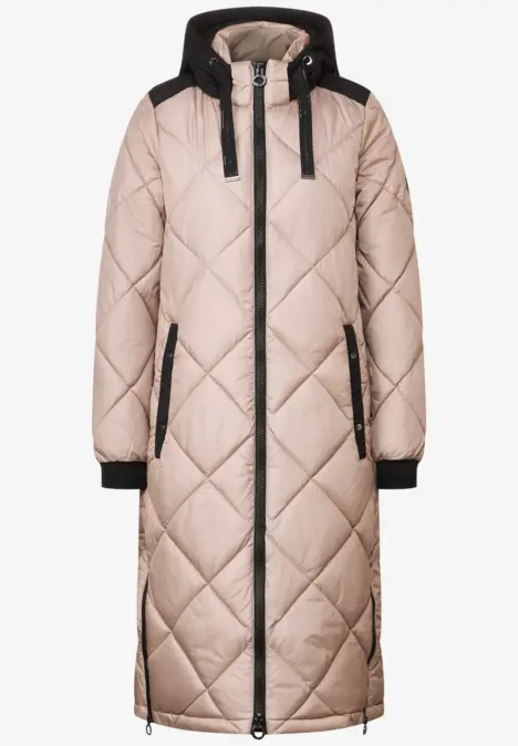 Manteau avec matelassage en losange light iced gold