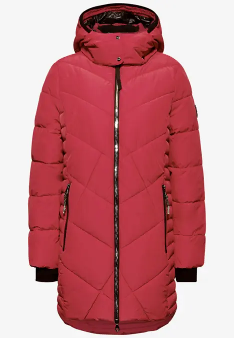 Gewatteerd jack in midilengte carpet red