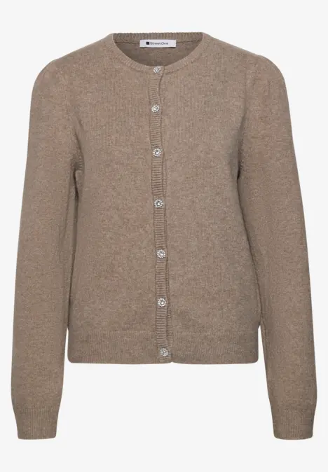 Braune Strickjacke mit Knopfleiste