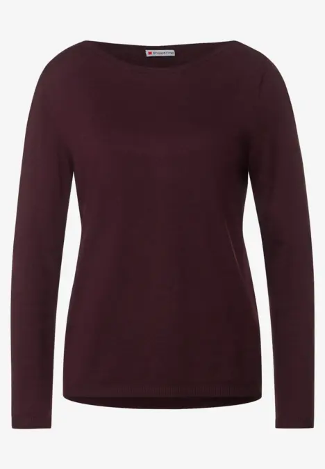 U-Boot Ausschnitt Pullover plummy wine