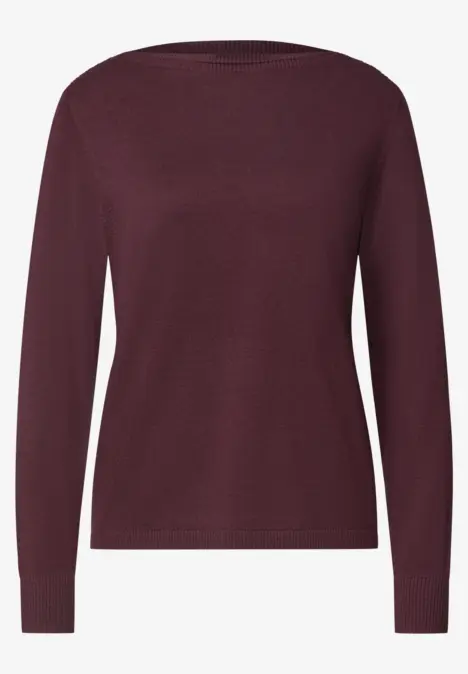 Pull à manches longues pour femme de couleur bordeaux.