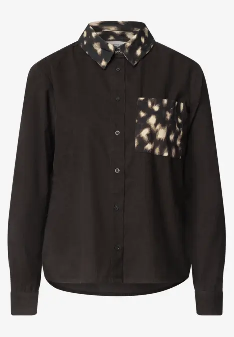 Blouse met hertenprintdetails black coffee