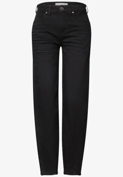 Jean noir taille haute et coupe droite
