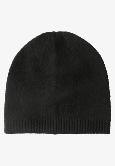 Feinstrick Beanie in Unifarbe Black