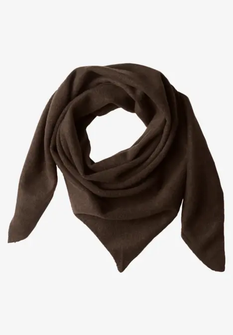 Feinstrick Dreieckstuch in Unifarbe auburn brown mel.
