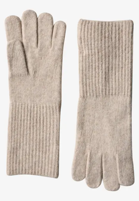 Fijngebreide handschoenen Soft Sand Mel.