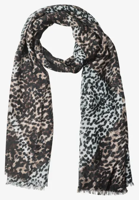 Sjaal in luipaardprint met argylepatroon multicolor