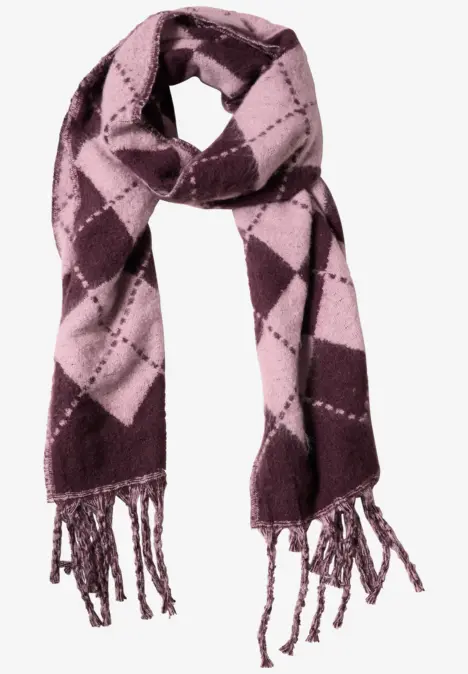 Longue écharpe à motif Argyle quiet rose