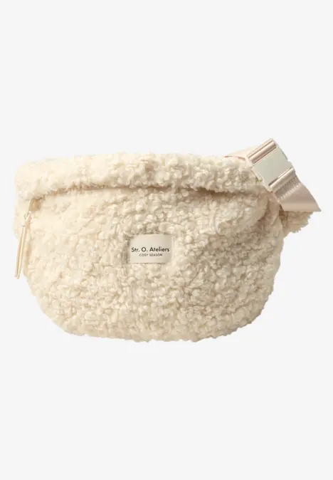 Teddy-schoudertas in effen kleur barley beige